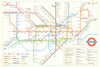 LONDON UNDERGROUND tube plan map. Heathrow Terminal 4 under construction 1985
