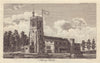 Stepney church. St Dunstan's church. London 1792 old antique print picture