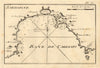 Baye de Cagliari (Sardaigne). Gulf of Cagliari, Sardinia, Italy. ROUX 1804 map