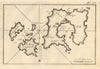 Milo Argentiere Prolinga. Milos Kimilos Poliegos Cyclades Greece ROUX 1804 map