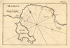 Isle Servi (Morée). Elafonisos Island & Vatika Bay. Ionian Greece. ROUX 1804 map
