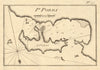 Pt. Porri - I. Porri. The island of Poros, Saronic. Greece. ROUX 1804 old map