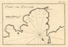 Port de Piscopi. Livadia Bay, Tilos/Episcopio, Dodecanese. Greece. ROUX 1804 map