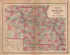 J. H. Colton's map of Missouri and Kansas 1864 old antique plan chart