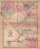 J. H. Colton's map of Nevada, Utah and Arizona 1864 old antique plan chart