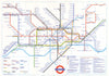 LONDON UNDERGROUND tube plan map. DLR under construction Bank - Shadwell 1989