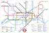 LONDON UNDERGROUND tube plan map. Docklands Light Railway open. #1 1987