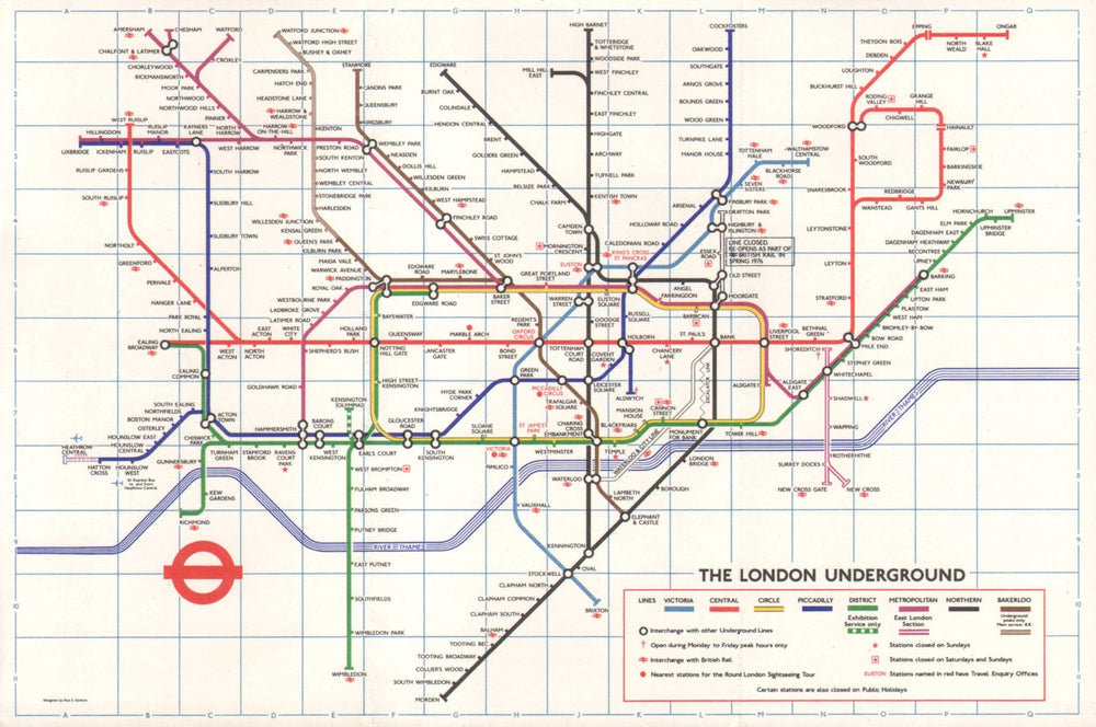 LONDON UNDERGROUND tube map. Heathrow Central under construction GARBUTT #2 1975