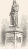 GERMANY. Gutenberg's monument, Mainz 1903 old antique vintage print picture
