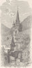 GERMANY. View in Bernkastel 1903 old antique vintage print picture