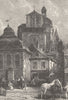 GERMANY. Cathedral, Aachen, from fish market 1903 old antique print picture