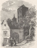 GERMANY. Castle Gate & Swan Tower, Cleves 1903 old antique print picture