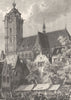 GERMANY. Market in Duisburg 1903 old antique vintage print picture