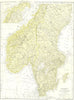 SCANDINAVIA. Norway & Sweden. STANFORD 1890 old antique vintage map plan chart