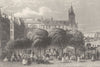 FRANCE. Flower & shrub market, Paris c1856 old antique vintage print picture