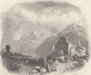SWITZERLAND. Villeneuve ; Finden 1833 old antique vintage print picture