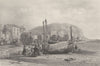 Hastings: view on the beach. Sussex. FINDEN 1842 old antique print picture