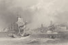 Gravesend, from the river. Kent. BARTLETT 1842 old antique print picture