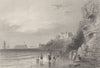 New Brighton, near Liverpool. Sussex. BARTLETT 1842 old antique print picture