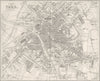 YORKS. City of York town plan 1874 old antique vintage map chart
