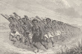 NEW ZEALAND. Maori war-dance, New Zealand 1890 old antique print picture