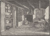FRANCE. Interior of a peasant's house, La Manche 1894 old antique print