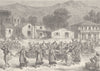 GREECE. Greek dance at Hagia, Anna (Euboea)  1894 old antique print picture