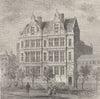 THE RIVER THAMES. The London School board offices c1880 old antique print