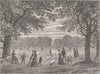 KENSINGTON PALACE. The Round Pond, Kensington Gardens. London c1880 old print