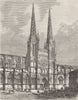 GIRONDE. Cathedrale de Bordeaux 1881 old antique vintage print picture