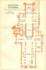 KENT. Rochester cathedral 1924 old antique vintage map plan chart