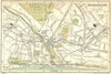 HANTS. Bournemouth Town Plan 1924 old antique vintage map chart