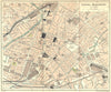 LANCS. Central Manchester Town Plan 1924 old antique vintage map chart