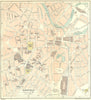 YORKS. Sheffield Town Plan 1924 old antique vintage map chart
