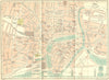 YORKS. Hull Town Plan 1924 old antique vintage map chart