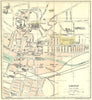 LINCS. Lincoln Town Plan 1924 old antique vintage map chart