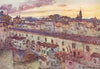 FLORENCE FIRENZE. Sunset in Summer over the Florentine rooves 1905 old print