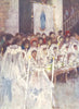 FIESOLE. A First Communion in the Cathedral. Italy 1905 old antique print