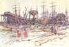 VIAREGGIO. The Ship-building Yard 1905 old antique vintage print picture