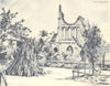 YORKSHIRE. Byland Abbeyfrom the West. By Michael Rothenstein 1947 old print