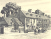 THAME. Houses. Oxfordshire. By Stanley Anderson 1948 old vintage print picture