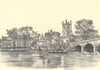 OXFORDSHIRE. Henley Bridge. By W Fairclough 1948 old vintage print picture