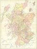 SCOTLAND. Map of 1870 old antique vintage plan chart