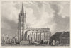 DEVON. St. Sidwell's Church, Exeter 1829 old antique vintage print picture
