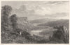 DEVON. The river Tamar, from the Morwell Rocks 1829 old antique print picture