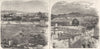 ISRAEL. Jerusalem. Garden Gethsemane; Mt Olives 1870 old antique print picture