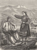 NORWAY. Costumes of Tellemarken 1871 old antique vintage print picture