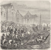 NORWAY. Fish-Market at Bergen 1871 old antique vintage print picture