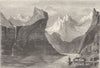 NORWAY. Sis Fiord 1871 old antique vintage print picture