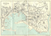 ITALY. Genoa 1913 old antique vintage map plan chart